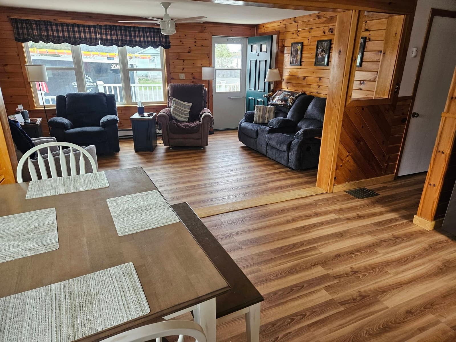 Carpet to new plank flooring — after
